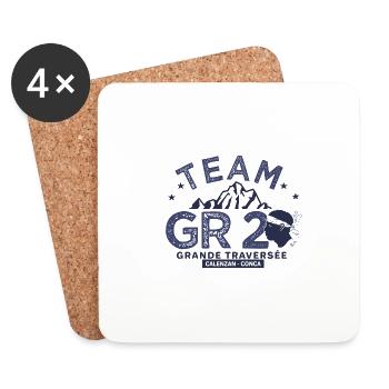 GR 20 randonnee gr 20 team randonnée Corse - Dessous de verre (lot de 4) - blanc - Devant