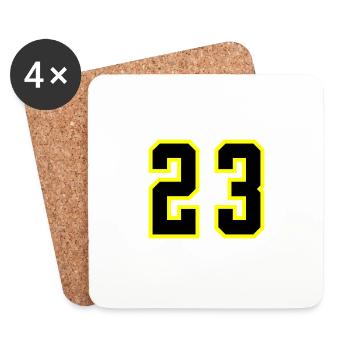 Maillot à 23 numéros - Dessous de verre (lot de 4) - blanc - Devant
