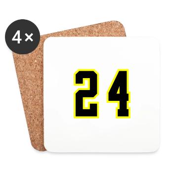 Maillot à 24 numéros - Dessous de verre (lot de 4) - blanc - Devant