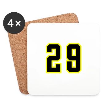 29 Zahl Trikot - Untersetzer (4er-Set) - Weiß - Vorne