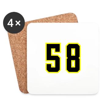 Maillot à 58 numéros - Dessous de verre (lot de 4) - blanc - Devant