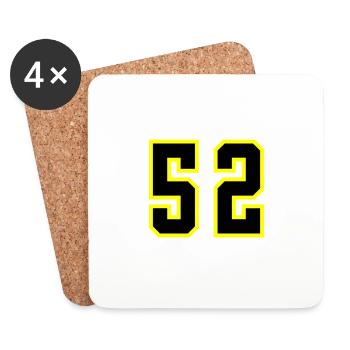 52 Zahl Trikot - Untersetzer (4er-Set) - Weiß - Vorne
