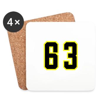 Maillot à numéros 63 - Dessous de verre (lot de 4) - blanc - Devant