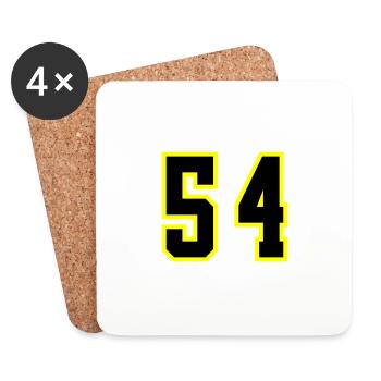 54 Zahl Trikot - Untersetzer (4er-Set) - Weiß - Vorne