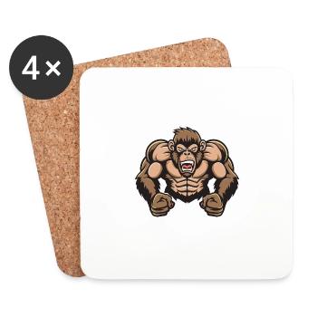 Monkey Muscles Fitness - Coasters (set of 4) - white - Front