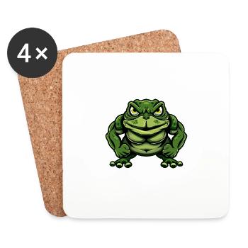 Muscle de la grenouille Fitness - Dessous de verre (lot de 4) - blanc - Devant