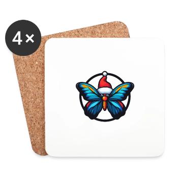 Noël Papillon Noël - Dessous de verre (lot de 4) - blanc - Devant