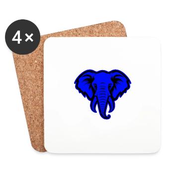 Elefant Tier Porträt - Untersetzer (4er-Set) - Weiß - Vorne