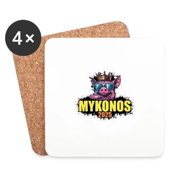 Mykonos 2025 Pig - Coasters (set of 4) - white - Front