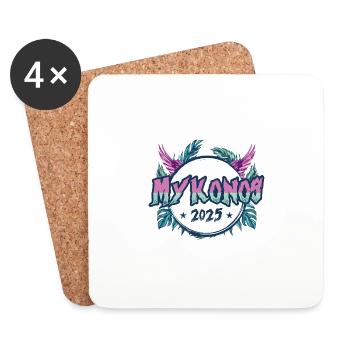 Vacances Mykonos 2025 - Dessous de verre (lot de 4) - blanc - Devant