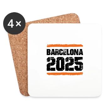 L’équipe de Barcelone 2025 - Dessous de verre (lot de 4) - blanc - Devant