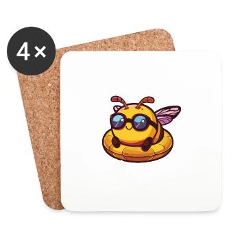 Bee Comic Cool - Coasters (set of 4) - white - Front