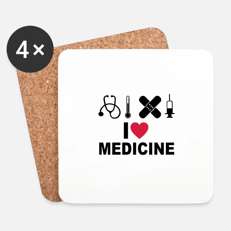 Ich liebe Medizin - Untersetzer (4er-Set) - Weiß