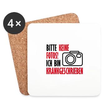 Bitte keine Fotos! - Untersetzer (4er-Set) - Weiß - Vorne