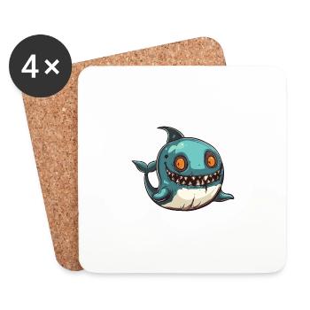 Whale Halloween Comic Funny - Coasters (set of 4) - white - Front