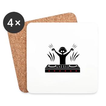 DJ Turntables Disc Jockey - Untersetzer (4er-Set) - Weiß - Vorne