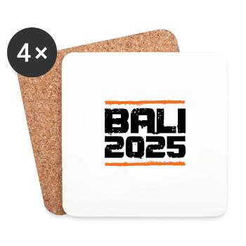 Bali 2025 Urlaub - Untersetzer (4er-Set) - Weiß - Vorne