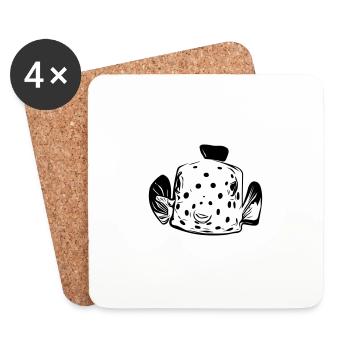 Poisson-valise - Dessous de verre (lot de 4) - blanc - Devant