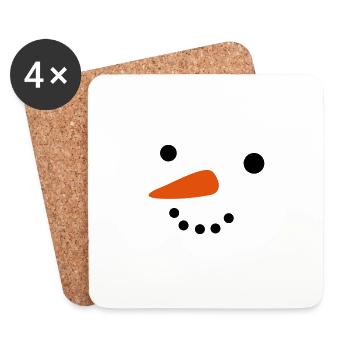 Bonhomme de neige - Dessous de verre (lot de 4) - blanc - Devant