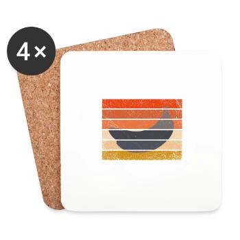 Vintage Banane Symbol Retro Banana - Coasters (set of 4) - white - Front