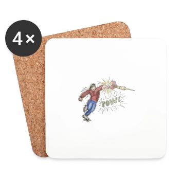 Powerdarter - Dessous de verre (lot de 4) - blanc - Devant