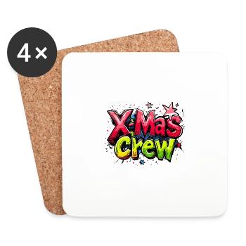 Weihnachten X-Mas Crew - Untersetzer (4er-Set) - Weiß - Vorne