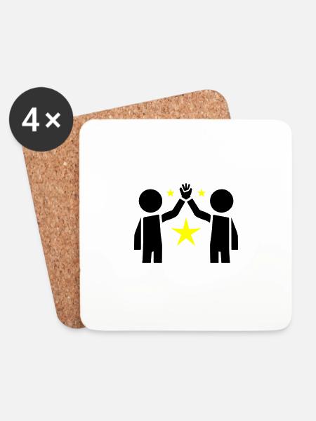Freundschaft Beste Freunde - Untersetzer (4er-Set) - Weiß