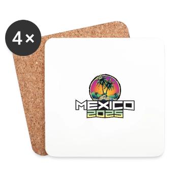 Mexiko 2025 Urlaub Palmen - Untersetzer (4er-Set) - Weiß - Vorne
