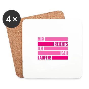 Mir Reichts ich geh Laufen Rosa - Untersetzer (4er-Set) - Weiß - Vorne