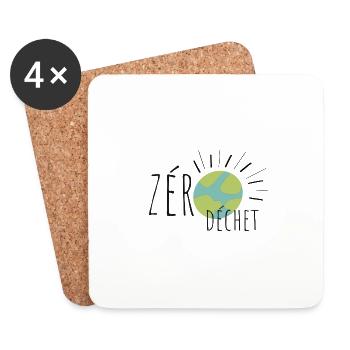 Jour de la terre zéro déchet - Dessous de verre (lot de 4) - blanc - Devant