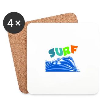 SURFEN. WELLENREITER. WELLENREITER. SPORT. FEIERTAG. REISE. - Untersetzer (4er-Set) - Weiß - Vorne