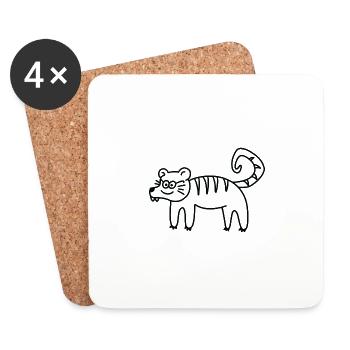 Anti-Zoo Three - Untersetzer (4er-Set) - Weiß - Vorne