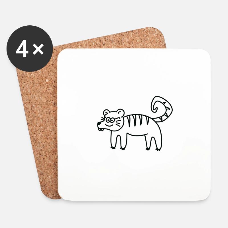 Anti-Zoo Three - Untersetzer (4er-Set) - Weiß