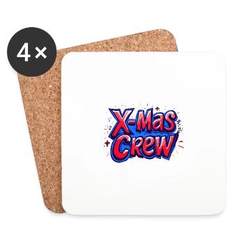 X-Mas Crew Weihnachten - Untersetzer (4er-Set) - Weiß - Vorne