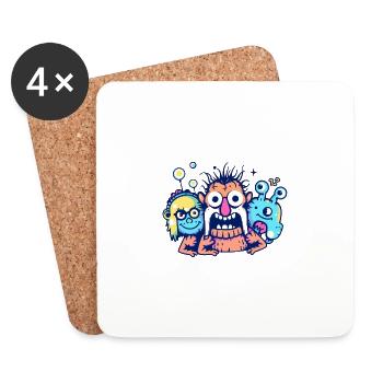Freunde - Untersetzer (4er-Set) - Weiß - Vorne