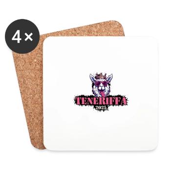 Tenerife 2025 Alpaca - Coasters (set of 4) - white - Front