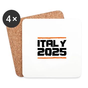 Vacances Italie 2025 - Dessous de verre (lot de 4) - blanc - Devant
