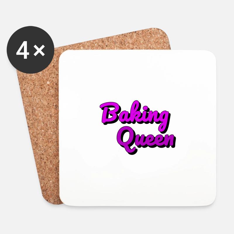 Baking Queen - Untersetzer (4er-Set) - Weiß