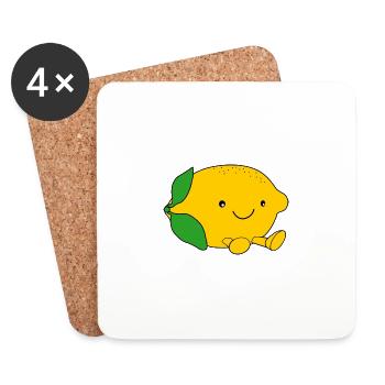 Sweet Cartoon Lemon - Coasters (set of 4) - white - Front