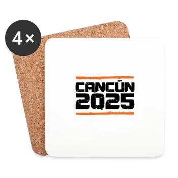 Cancun 2025 Urlaub - Untersetzer (4er-Set) - Weiß - Vorne