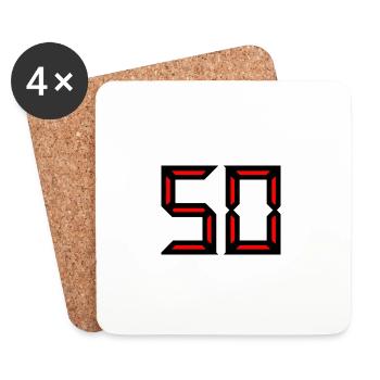 50. 50 YEARS. 50th ANNIVERSARY. BIRTHDAY 50 YEARS. - Coasters (set of 4) - white - Front