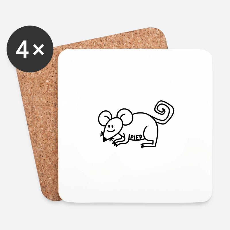 Anti-Zoo Piep - Untersetzer (4er-Set) - Weiß