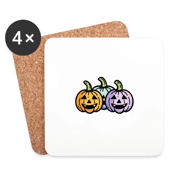 Pumpkin Halloween Funny - Coasters (set of 4) - white - Front