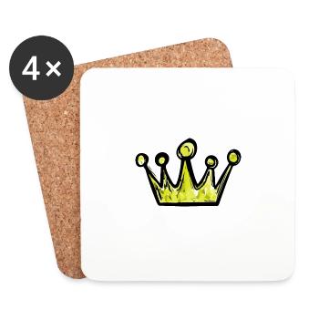 Krone Symbol - Untersetzer (4er-Set) - Weiß - Vorne