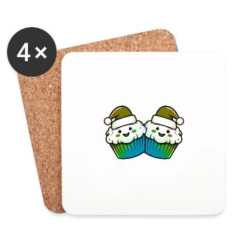 Cuisson du gâteau Muffin Noël - Dessous de verre (lot de 4) - blanc - Devant