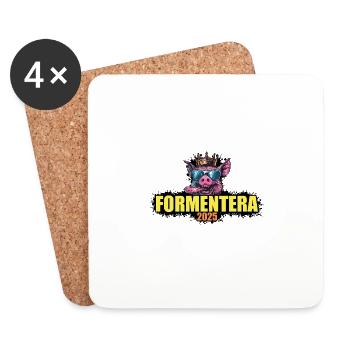 Porc Formentera 2025 - Dessous de verre (lot de 4) - blanc - Devant