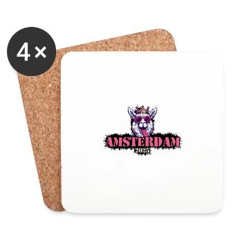 Amsterdam 2025 Alpaca - Coasters (set of 4) - white - Front