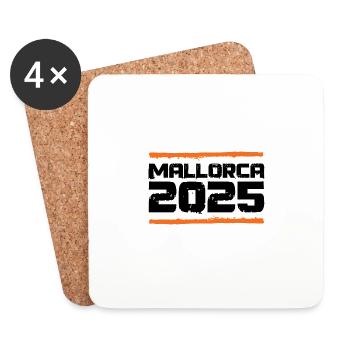 Mallorca 2025 Urlaub - Untersetzer (4er-Set) - Weiß - Vorne
