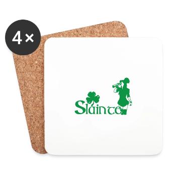 Slainte Happy St. Patrick's day - Dessous de verre (lot de 4) - blanc - Devant