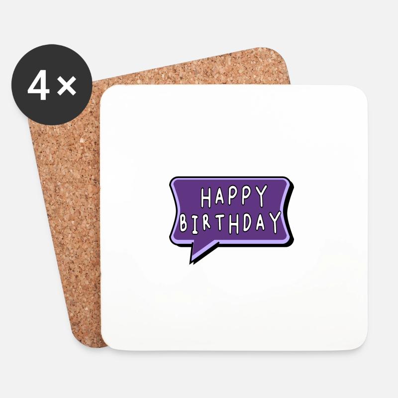 ALLES GUTE ZUM GEBURTSTAG. ALLES GUTE ZUM GEBURTSTAG. GEBURTSTAG. - Untersetzer (4er-Set) - Weiß